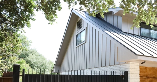 Modern home with vertical siding