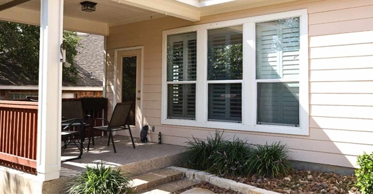 Texas house with large front windows