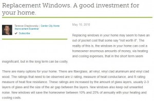 image of an article about replacement windows