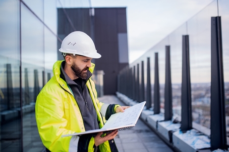 a construction worker on a high-rise
