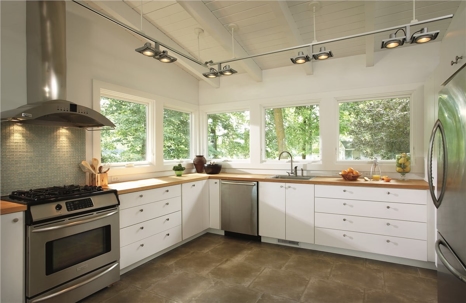 Kitchen with white cabinetry