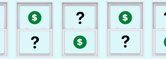 dollar signs and questions mark