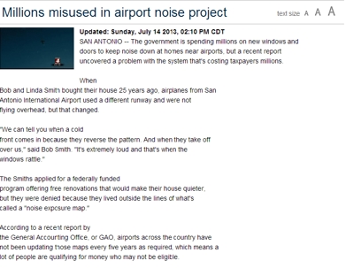 article about airport noise
