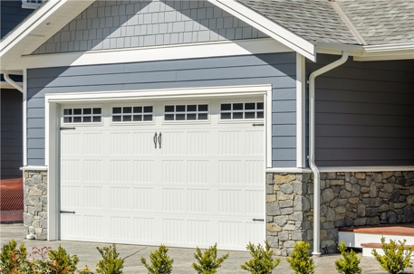 A white garage door
