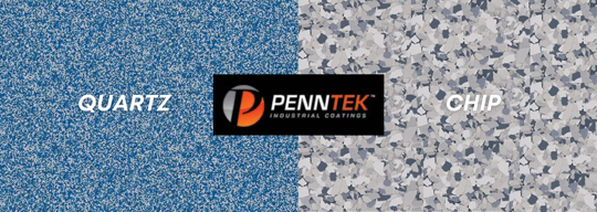 Penntek quartz coating next to a chip coating with the Penntek logo in the middle.