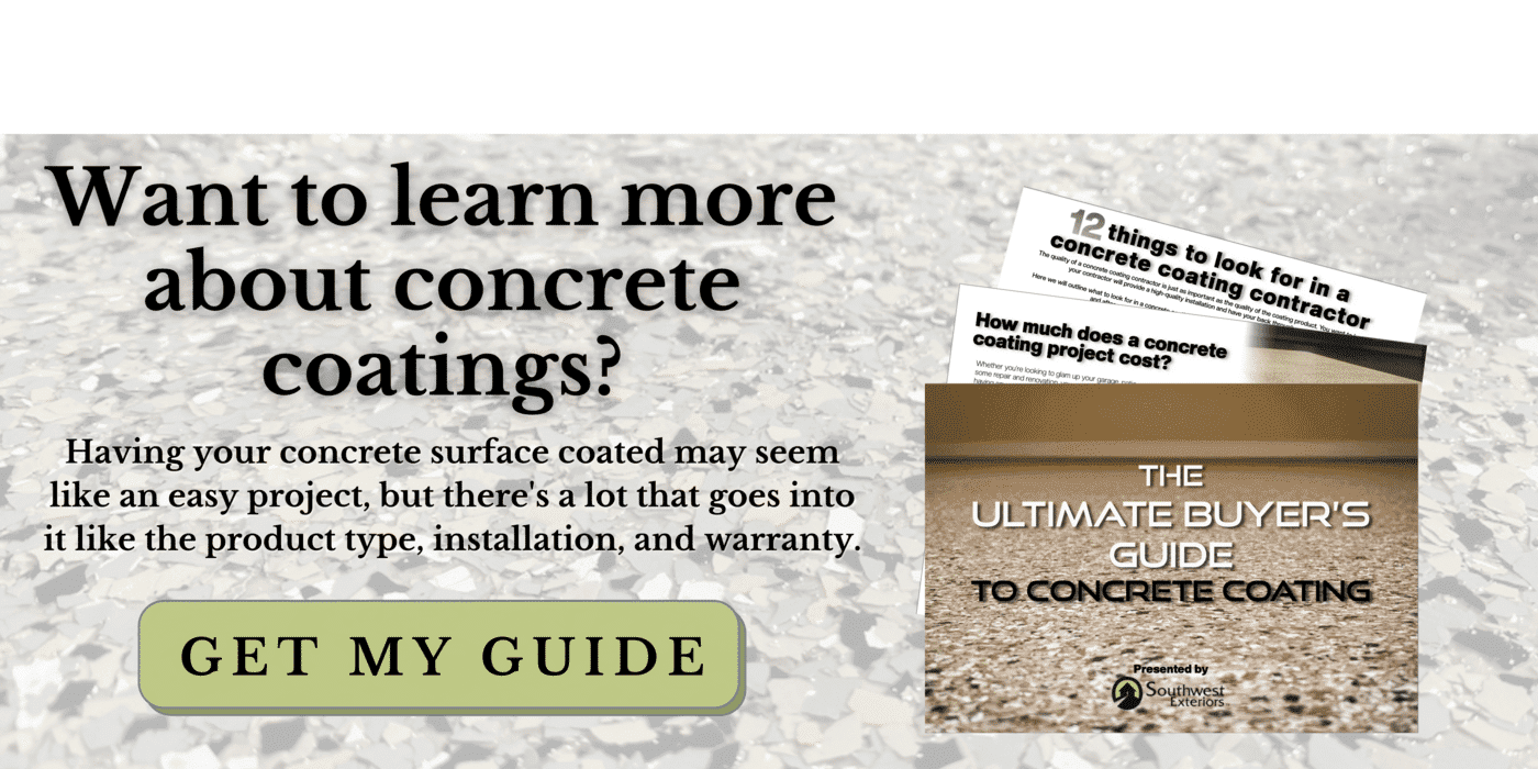 A button with a colored concrete coating background that says