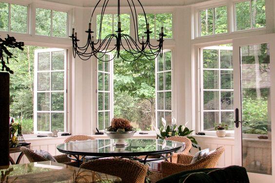 french casement window in dining room